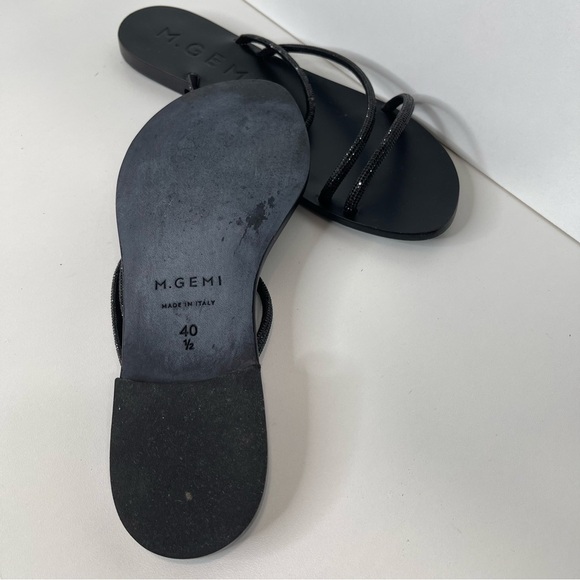 M.GEMI The Azzurra Sandals Italian tubular leather upper with crystals strappy - Picture 6 of 8